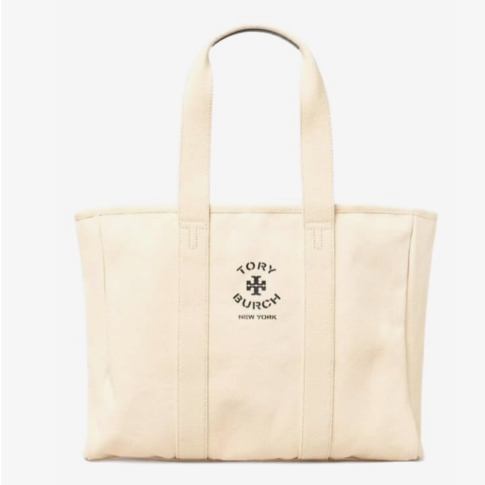 Tory Burch Canvas Logo Design Large Women's Tote Bag